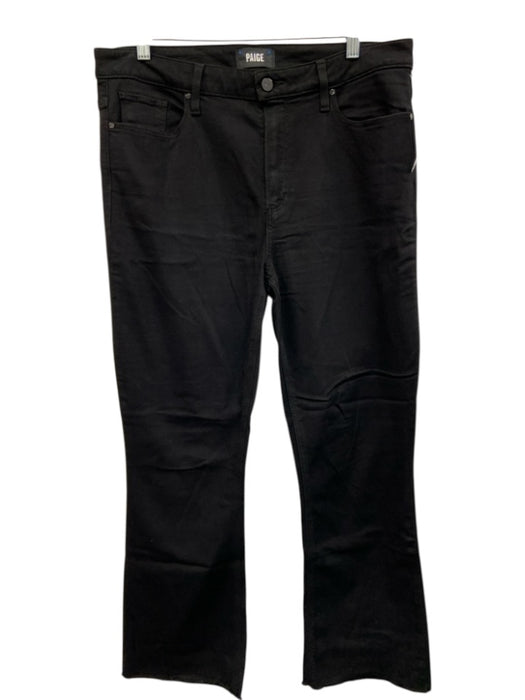 Paige Size 32 Black Rayon, Cotton, Polyester Zip Fly Frayed Hem Jeans Black / 32