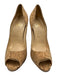 Christian Louboutin Shoe Size 38 Beige Brown Cork Upper Peep Toe Stiletto Pumps Beige Brown / 38