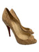 Christian Louboutin Shoe Size 38 Beige Brown Cork Upper Peep Toe Stiletto Pumps Beige Brown / 38