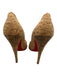 Christian Louboutin Shoe Size 38 Beige Brown Cork Upper Peep Toe Stiletto Pumps Beige Brown / 38
