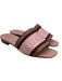 Gucci Shoe Size 38 Light Pink & Brown textile upper Logo Embossed Slide Sandals Light Pink & Brown / 38