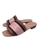Gucci Shoe Size 38 Light Pink & Brown textile upper Logo Embossed Slide Sandals Light Pink & Brown / 38