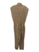 Pistola Size M Khaki Beige Cotton Sleeveless Snap Up Slim Leg Jumpsuit Khaki Beige / M