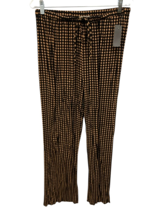 Dissh Size 6/8 Black & Beige Viscose Elastic Drawstring Waist Button Up Pant Set Black & Beige / 6/8
