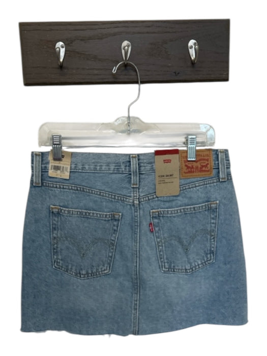 Levis Size 28 Light Wash Cotton Raw Hem Mid Rise Pockets Zip Fly Skirt Light Wash / 28