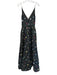 Monique Lhuillier Size 2 Black & Multi Polyester Embroidered Flowers Maxi Gown Black & Multi / 2