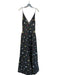 Monique Lhuillier Size 2 Black & Multi Polyester Embroidered Flowers Maxi Gown Black & Multi / 2