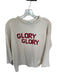 Size M Cream & Red Cotton Roll Neck UGA Long Sleeve Knit Sweater Cream & Red / M