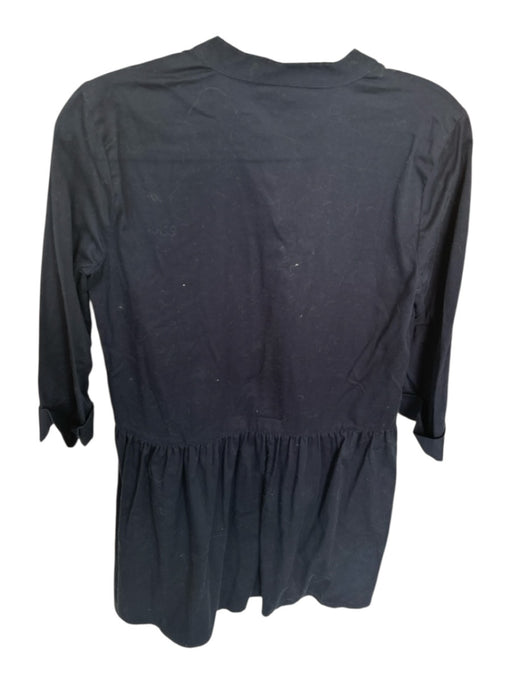 Tuckernuck Size XS Navy Cotton Long Sleeve Buttons Pleat Detail Dress Navy / XS