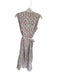 Sue Sartor Size Est S Gray & Maroon Cotton Sleeveless Block Print Buttons Dress Gray & Maroon / Est S