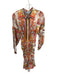 Antonio Melani Size 6 Orange & Multi Polyester Long Sleeve Paisley Dress Orange & Multi / 6