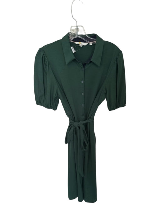 Boden Size 8P Forest Green Polyester Blend Short Balloon Sleeve Midi Dress Forest Green / 8P