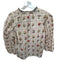 Anna Cate Size M Blush & Green Cotton & Linen Botanical Long Balloon Sleeve Top Blush & Green / M