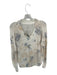 Pilcro Size S Cream & Blue Cotton Long Sleeve Flowers Knit Sweater Cream & Blue / S