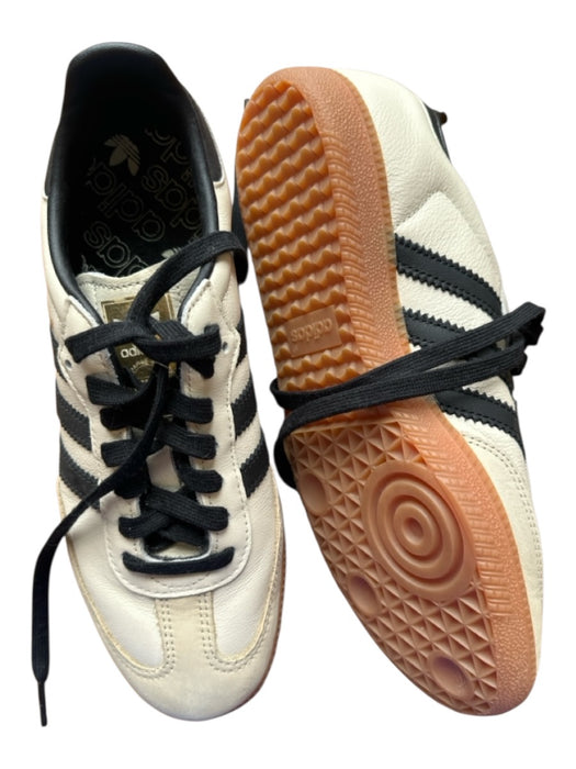 Adidas Shoe Size 7.5 Cream & Black Leather Lace Up Athletic Sneakers Cream & Black / 7.5