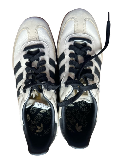 Adidas Shoe Size 7.5 Cream & Black Leather Lace Up Athletic Sneakers Cream & Black / 7.5