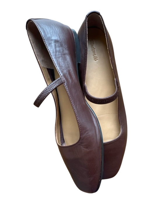 Madewell Shoe Size 7 Brown Leather Square Toe Mary Jane Flats Brown / 7