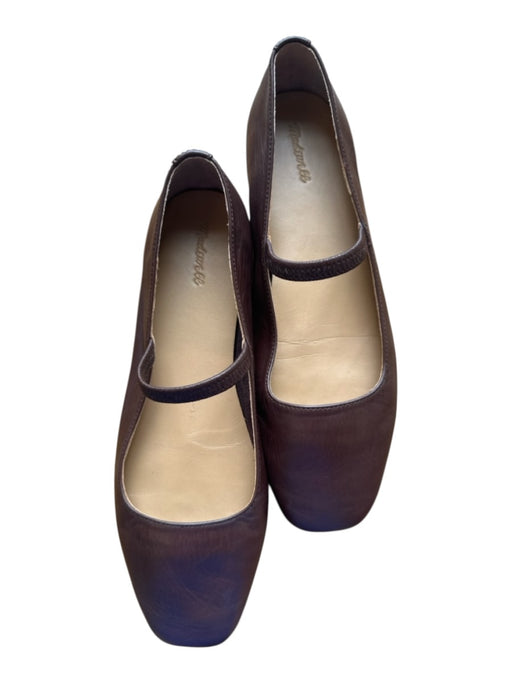 Madewell Shoe Size 7 Brown Leather Square Toe Mary Jane Flats Brown / 7