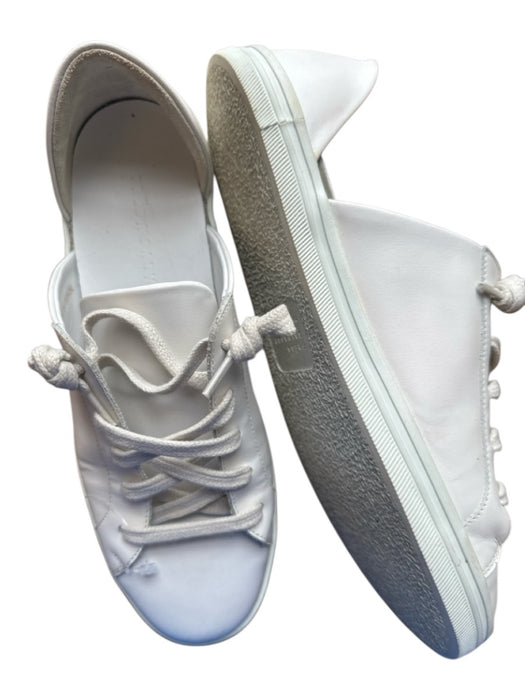 freda salvador Shoe Size 7 White Leather Side Cut Out Lace Up Athletic Sneakers White / 7