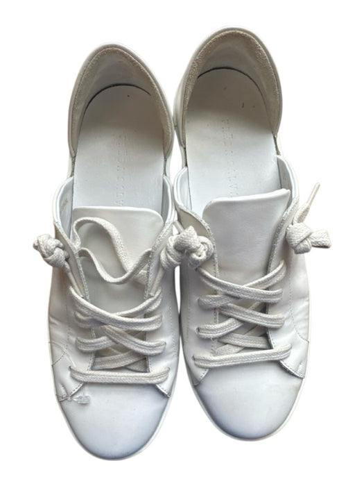 freda salvador Shoe Size 7 White Leather Side Cut Out Lace Up Athletic Sneakers White / 7