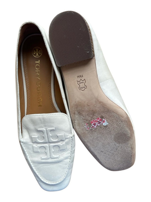 Tory Burch Shoe Size 7.5 Cream Leather Logo Loafers Cream / 7.5