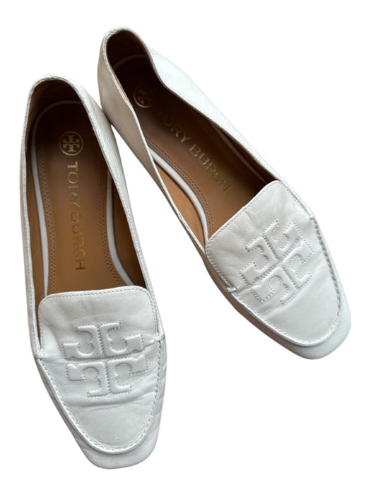 Tory Burch Shoe Size 7.5 Cream Leather Logo Loafers Cream / 7.5