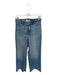 Mango Size 6 Med Light Wash Cotton High Waist Wide Leg Cropped Raw Hem Jeans Med Light Wash / 6