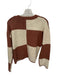 Z Supply Size S Cream & Brown Acrylic Blend Long Sleeve Checkered Sweater Cream & Brown / S