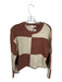 Z Supply Size S Cream & Brown Acrylic Blend Long Sleeve Checkered Sweater Cream & Brown / S