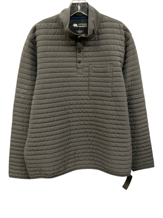 Onward Reserve Size L Gray Synthetic Solid Quarter Button Men's Jacket Gray / L