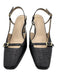 Ann Mashburn Shoe Size 38 Black Canvas Heel Square Toe Sling back Pumps Black / 38