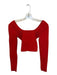 Aritzia Size XS Red Nylon Blend Ribbed Scoop Neck Long Sleeve Top Red / XS