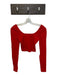 Aritzia Size XS Red Nylon Blend Ribbed Scoop Neck Long Sleeve Top Red / XS