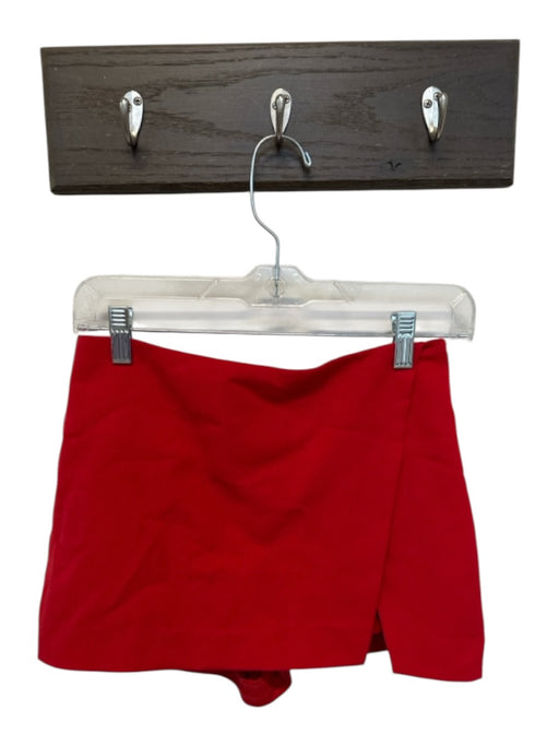 Glassons Size 6 Red Mini Built in Shorts Slit Skirt Red / 6