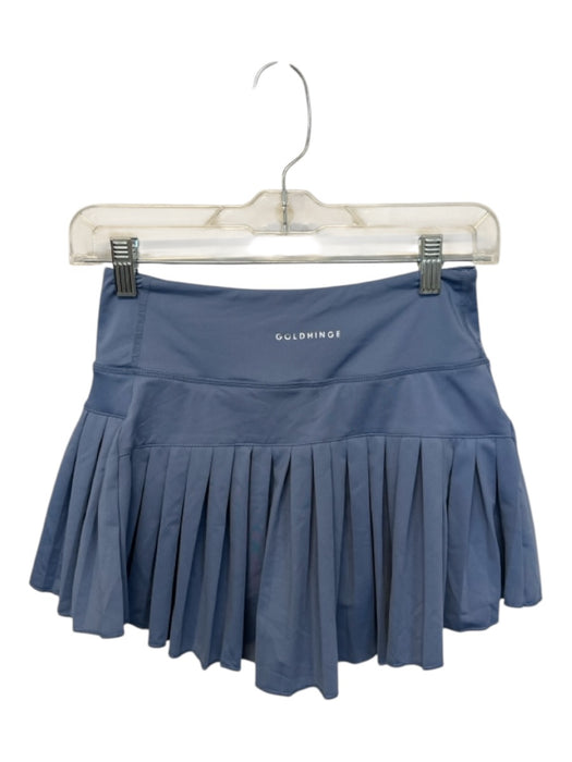 Gold Hinge Size Est 6 Blue Polyester Ruffle Accent Mini built in shorts Skirt Blue / Est 6