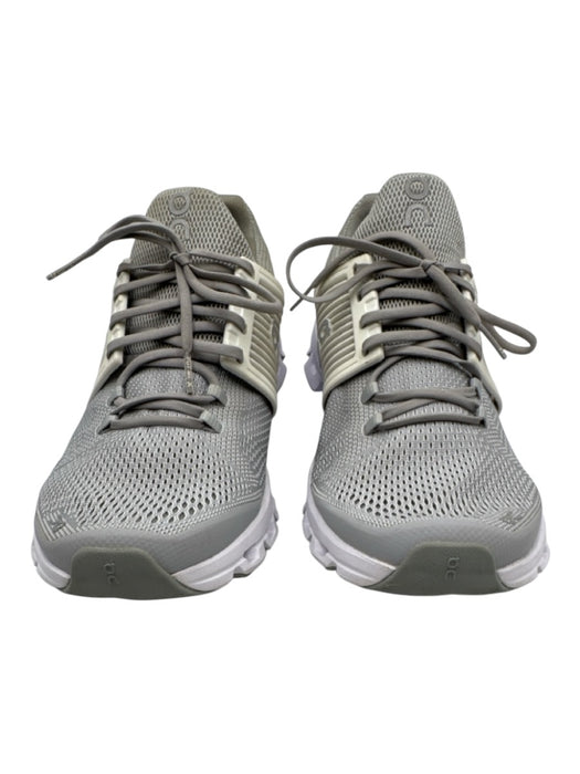 On Cloud Shoe Size 10.5 Gray & White Synthetic Knit Lace Up Cloudtec Sneakers Gray & White / 10.5