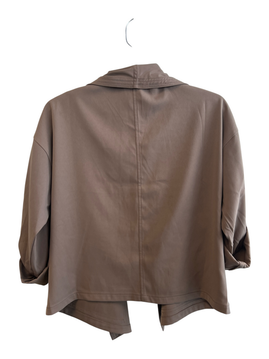 Max Studio Size Est S Brown Polyester 3/4 Sleeve solid color Open Front Cardigan Brown / Est S