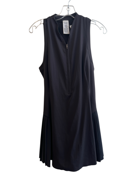 Athleta Size M Brown Polyester Sleeveless Zip Front Pleated Detail Dress Brown / M