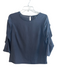 1. State Size S Black Polyester Long Sleeve solid color Key Hole back Top Black / S
