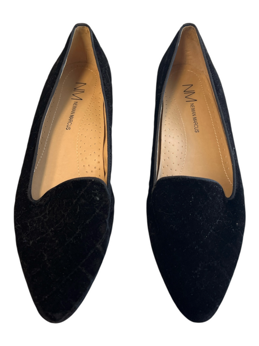 Neiman Marcus Shoe Size 8 Black Manmade Material Pointed Toe Velvet Flat Shoes Black / 8