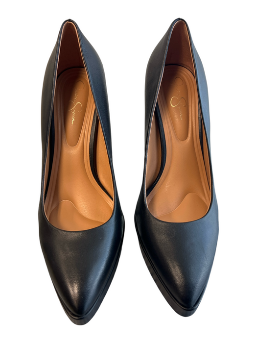 Jessica Simpson Shoe Size 8 Black Pleather Pointed Toe solid color Heels Black / 8
