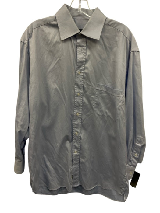 Canali Size 16.5 Blue Cotton Striped Button Up Men's Long Sleeve Shirt Blue / 16.5