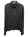 Boglioli Size L Blue Cotton Blend Solid Polo Men's Long Sleeve Shirt Blue / L
