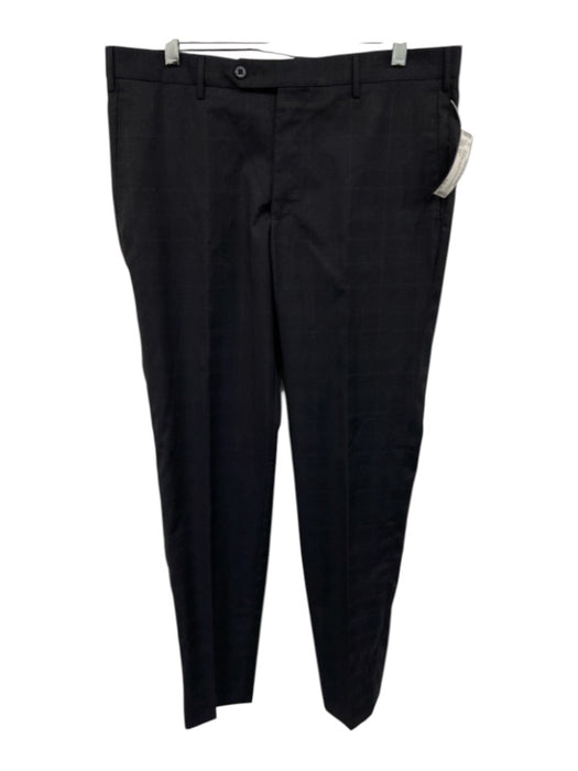 Zanella Size 35 Navy Blue Wool Blend Plaid Dress Men's Pants Navy Blue / 35