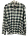 Barbour Size L White & Blue Cotton Plaid Button Up Oxford Long Sleeve Shirt White & Blue / L