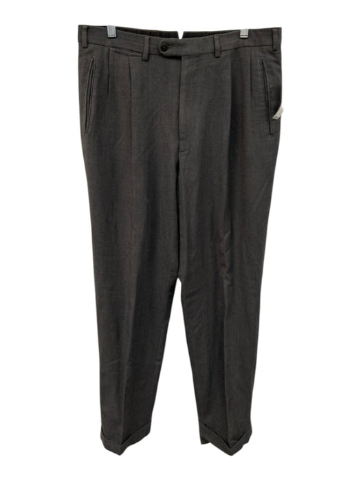 Armani Size 34 Gray Wool Blend Twill Dress Cuff Men's Pants Gray / 34