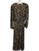 Zadig & Voltaire Size XS Navy Blue, Beige, Multi Viscose Long Sleeve Maxi Dress Navy Blue, Beige, Multi / XS
