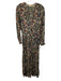 Zadig & Voltaire Size XS Navy Blue, Beige, Multi Viscose Long Sleeve Maxi Dress Navy Blue, Beige, Multi / XS