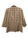 Lioness Size S Cream & Light Brown Polyester Double Breast Plaid Blazer Jacket Cream & Light Brown / S