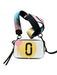 Marc Jacobs Blue & Peach Leather Canvas Strap Paint Splatter Crossbody Bag Blue & Peach / S